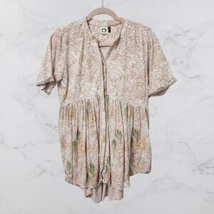Akemi + Kin Anthropologie Veria Tunic Peplum Blouse XS